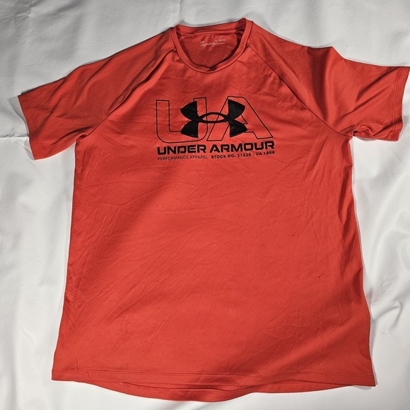 Under Armour Other - Under Armour‎ UA Logo T-Shirt Men's XL Red Loose Fit Short Sleeve Athletic Tee